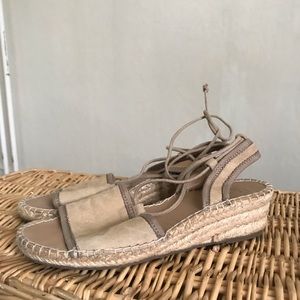 Ankle tie espadrille sandals